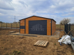 Ogłoszenie - Garaż blaszany 4x5m + wiata 1x5m - brama - drzwi - okno drewnopodobny - antracyt -  dach dwuspadowy TS1071. Miniaturka 4