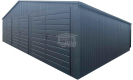 Ogłoszenie - Garaż blaszany 10x6m - 3x Brama - Rynny - Antracyt - Dach dwuspadowy GP601. Miniaturka 1