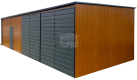 Ogłoszenie - Garaż blaszany 12x6m- 2x Brama - drzwi Antracyt Dach spad w przód - rynna GP611. Miniaturka 1