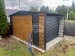Ogłoszenie - Schowek Domek Ogrodowy  4x3m + Wiata 0,5m Brama dwuskrzydłowa Drewnopodobny dach GP603. Miniaturka 3