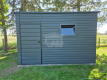 Ogłoszenie - Schowek - Domek Ogrodowy 3,5x2m - drzwi - okno - antracyt - dach spad w tył GP605. Miniaturka 3