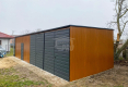Ogłoszenie - Garaż blaszany 12x6m- 2x Brama - drzwi Antracyt Dach spad w przód - rynna GP611. Miniaturka 2