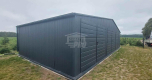 Ogłoszenie - Garaż blaszany 10x6m - 3x Brama - Rynny - Antracyt - Dach dwuspadowy GP601. Miniaturka 2