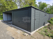 Ogłoszenie - Garaż blaszany 3,5x6 + wiata 5x6 m - Brama - okno - drzwi - Antracyt Dach spad w tył GP574. Miniaturka 5