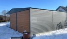 Ogłoszenie - Garaż blaszany 6x6m + wiata 3m - 2x brama uchylna - antracyt - ciemny orzech - dach dwuspadowy GP585. Miniaturka 8
