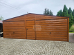 Ogłoszenie - Garaż blaszany 7x6 Brama - drzwi - okno - złoty dąb - drewnopodobny Dach dwuspadowy - rynny GP598. Miniaturka 7