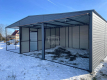 Ogłoszenie - Garaż blaszany 6x6m + wiata 3m - 2x brama uchylna - antracyt - ciemny orzech - dach dwuspadowy GP585. Miniaturka 7