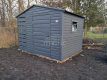 Ogłoszenie - Schowek - domek ogrodowy 2,2x2m + wiata 0,8m + drzwi w wiacie - drzwi - okno - antracyt - dach dwuspadowy TS1074. Miniaturka 4