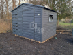 Ogłoszenie - Schowek - domek ogrodowy 2,2x2m + wiata 0,8m + drzwi w wiacie - drzwi - okno - antracyt - dach dwuspadowy TKD361. Miniaturka 4