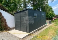 Ogłoszenie - Schowek - domek ogrodowy 2x5m - Brama dwuskrzydłowa - 2x okno - antracyt - dach spad w bok GP625. Miniaturka 2