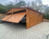 Ogłoszenie - Garaż blaszany 6x6 - 2x brama - 2x okno - drzwi - jasny orzech - drewnopodobny - Dach dwuspadowy - rynny GP633. Miniaturka 2