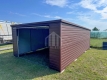 Ogłoszenie - Garaż blaszany 4x5m - brama uchylna - ciemny brąz - dach spad w tył SO118. Miniaturka 4