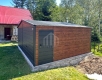 Ogłoszenie - Garaż blaszany 6x4m - 2x brama uchylna - drzwi - ciemny orzech - drewnopodobny - dach dwuspadowy SO122. Miniaturka 3
