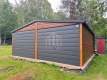 Ogłoszenie - Garaż blaszany 6x5m - 2x brama uchylna - 2x okno - drzwi - jasny orzech - drewnopodobny - dach dwuspadowy - rynny SO126. Miniaturka 2