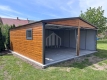Ogłoszenie - Garaż blaszany 6x5m - 2x brama uchylna - okno - antracyt - jasny orzech - drewnopodobny - dach dwuspadowy SO129. Miniaturka 4