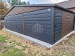 Ogłoszenie - Garaż blaszany 9x4m + wiata 3m - 3x brama uchylna - drzwi - drewnopodobny - dach dwuspadowy - rynny SO108. Miniaturka 3