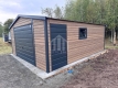 Ogłoszenie - Garaż blaszany 4,5x5m - brama uchylna - drzwi - okno - jasny orzech - drewnopodobny - dach dwuspadowy SO114. Miniaturka 2