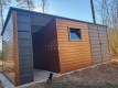Ogłoszenie - Schowek - domek ogrodowy 4,5x2m + wiata 2m - brama - okno - jasny orzech - drewnopodobny - dach spad w tył TS1085. Miniaturka 2