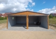 Ogłoszenie - Garaż blaszany dwustanowiskowy 6×5m brama uchylna, dach dwuspadowy, złoty dąb PREMIUM. Miniaturka 5