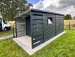 Ogłoszenie - Schowek - domek ogrodowy 3,5x2m - wiata 1m - Brama dwuskrzydłowa - okno - antracyt - dach spad w tył  SO149. Miniaturka 3