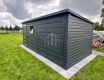 Ogłoszenie - Schowek - domek ogrodowy 3,5x2m - wiata 1m - Brama dwuskrzydłowa - okno - antracyt - dach spad w tył  SO149. Miniaturka 2