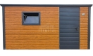 Ogłoszenie - Schowek - domek ogrodowy 4x2m - dzwi - okno - jasny orzech - drewnopodobny - dach spad w tył TS1104. Miniaturka 1