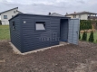 Ogłoszenie - Schowek - domek ogrodowy 4x2m - brama dwuskrzydłowa - 2x okno - antracyt - dach spad w tył TS1103. Miniaturka 2