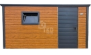 Ogłoszenie - Schowek - domek ogrodowy 4x2m - dzwi - okno - jasny orzech - drewnopodobny - dach spad w tył TKD392. Miniaturka 1