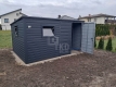 Ogłoszenie - Schowek - domek ogrodowy 4x2m - brama dwuskrzydłowa - 2x okno - antracyt - dach spad w tył TKD391. Miniaturka 2