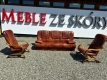 Ogłoszenie - PROMOCJA - komplet FINKA wersalka + 2 fotele, skóra naturalna. Miniaturka 1
