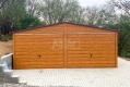 Ogłoszenie - Garaż blaszany 6x6 - 2x brama - 2x okno - drzwi - jasny orzech - drewnopodobny - Dach dwuspadowy - rynny GP633. Miniaturka 4