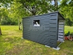 Ogłoszenie - Schowek - Domek Ogrodowy 3x2 - wiata 0,5x2 - drzwi - okno - antracyt - dach spad w tył GP626. Miniaturka 4