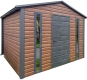 Ogłoszenie - Schowek - domek ogrodowy 3x3m - drzwi - 2x okno - ciemny orzech - drewnopodobny - rynny - dach dwuspadowy ID1105. Miniaturka 1