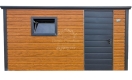 Ogłoszenie - Schowek - domek ogrodowy 4x2m - drzwi- okno - jasny orzech - drewnopodobny - dach spad w tył ID1021. Miniaturka 1