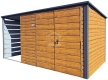 Ogłoszenie - Schowek - domek ogrodowy 3,5x2m + wiata 1,5m - Brama dwuskrzydłowa - jasny orzech - drewnopodobny - dach spad w tył ID97. Miniaturka 1