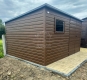 Ogłoszenie - Schowek - domek 4x2 - brama - okno - ciemny orzech - drewnopodobny - dach spad w tył ID1060. Miniaturka 4
