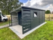 Ogłoszenie - Schowek - domek 3,5x2m - wiata 1m - Brama dwuskrzydłowa - okno - antracyt - dach spad w tył ID1071. Miniaturka 3