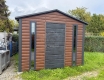 Ogłoszenie - Schowek - domek ogrodowy 3x3m - drzwi - 2x okno - ciemny orzech - drewnopodobny - rynny - dach dwuspadowy ID1105. Miniaturka 4