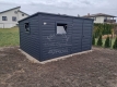 Ogłoszenie - Schowek - domek ogrodowy 4x2m - brama dwuskrzydłowa - 2x okno - antracyt - dach spad w tył ID1020. Miniaturka 5