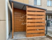 Ogłoszenie - Schowek - domek ogrodowy 2,5x4m + wiata 1,5 m - drzwi - jasny orzech - drewnopodobny - rynny - dach spad w bok ID1073. Miniaturka 2