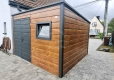 Ogłoszenie - Schowek - domek ogrodowy 3x3m - brama dwuskrzydłowa - okno - złoty dąb - drewnopodobny - antracyt - dach spad w tył - ry. Miniaturka 3