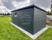 Ogłoszenie - Schowek - domek 3,5x2m - wiata 1m - Brama dwuskrzydłowa - okno - antracyt - dach spad w tył ID1071. Miniaturka 2