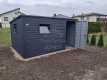 Ogłoszenie - Schowek - domek ogrodowy 4x2m - brama dwuskrzydłowa - 2x okno - antracyt - dach spad w tył ID1020. Miniaturka 3
