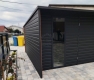 Ogłoszenie - Schowek - domek ogrodowy 5x4m - drzwi - okno - dekor z lameli - antracyt - dach spad w tył - rynna ID1108. Miniaturka 3