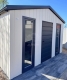 Ogłoszenie - Domek ogrodowy 3x4 - drzwi - 4 x okno - biały - antracyt - blachodachówka - rynny - dach dwuspadowy ID1160. Miniaturka 3