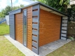 Ogłoszenie - Schowek - domek ogrodowy 4,5x2,5m - wiata 0,5m - drzwi przesuwne - okno drewnopodobny - dach spad w tył ID1087. Miniaturka 2