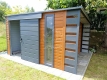 Ogłoszenie - Schowek - domek ogrodowy 4,5x2,5m - wiata 0,5m - drzwi przesuwne - okno drewnopodobny - dach spad w tył ID1087. Miniaturka 3
