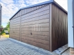 Ogłoszenie - Garaż blaszany 6x6m - 2x brama uchylna - ciemny orzech - drewnopodobny - rynny - dach dwuspadowy SO169. Miniaturka 3