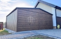 Ogłoszenie - Garaż blaszany 6x6m - 2x brama uchylna - ciemny orzech - drewnopodobny - rynny - dach dwuspadowy SO169. Miniaturka 2