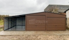 Ogłoszenie - Garaż blaszany 6x6 + wiata 3x6 - 2x Brama uchylna - rynny - drewnopodobny Dach dwuspadowy ST109. Miniaturka 2